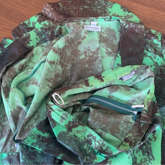 Vintage 40s 50s Dotti Original Green Floral 2 pc Suit Jacket & Skirt Set - Picture 14 of 14